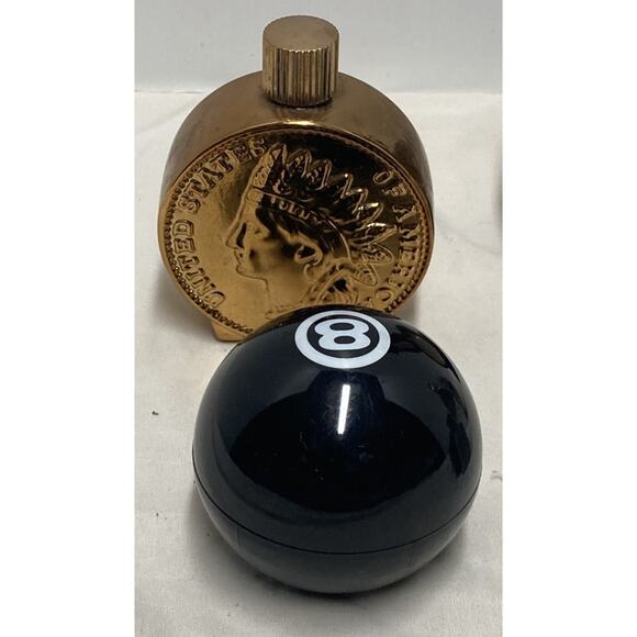 Lot of 5 Avon Men's Wild Country Cologne Bottles Coins, Log Cabin, 8-Ball & More - Picture 7 of 16